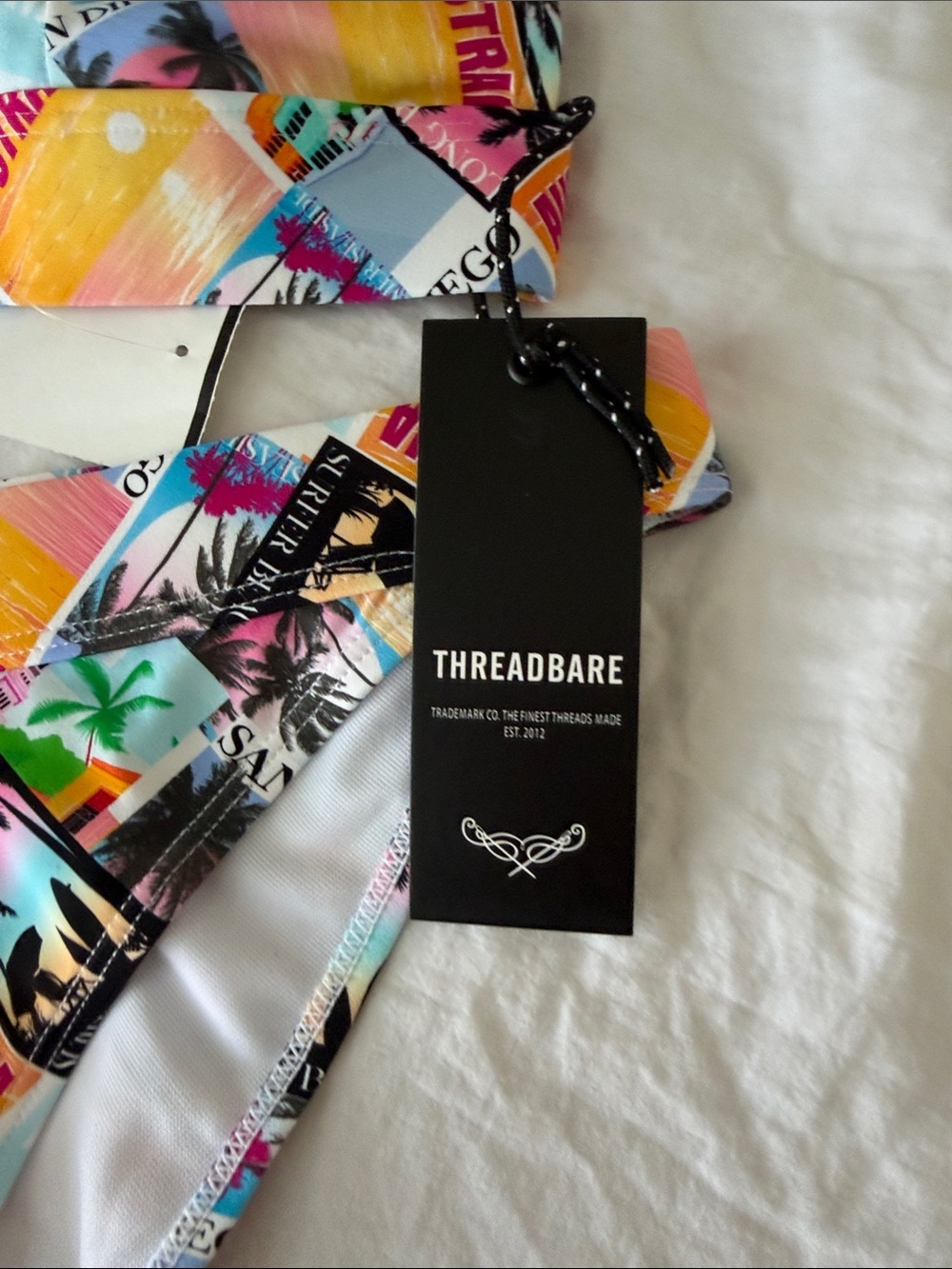 Threadbare Multicolor Graphic Triangle Bikini - Picture 3 of 12